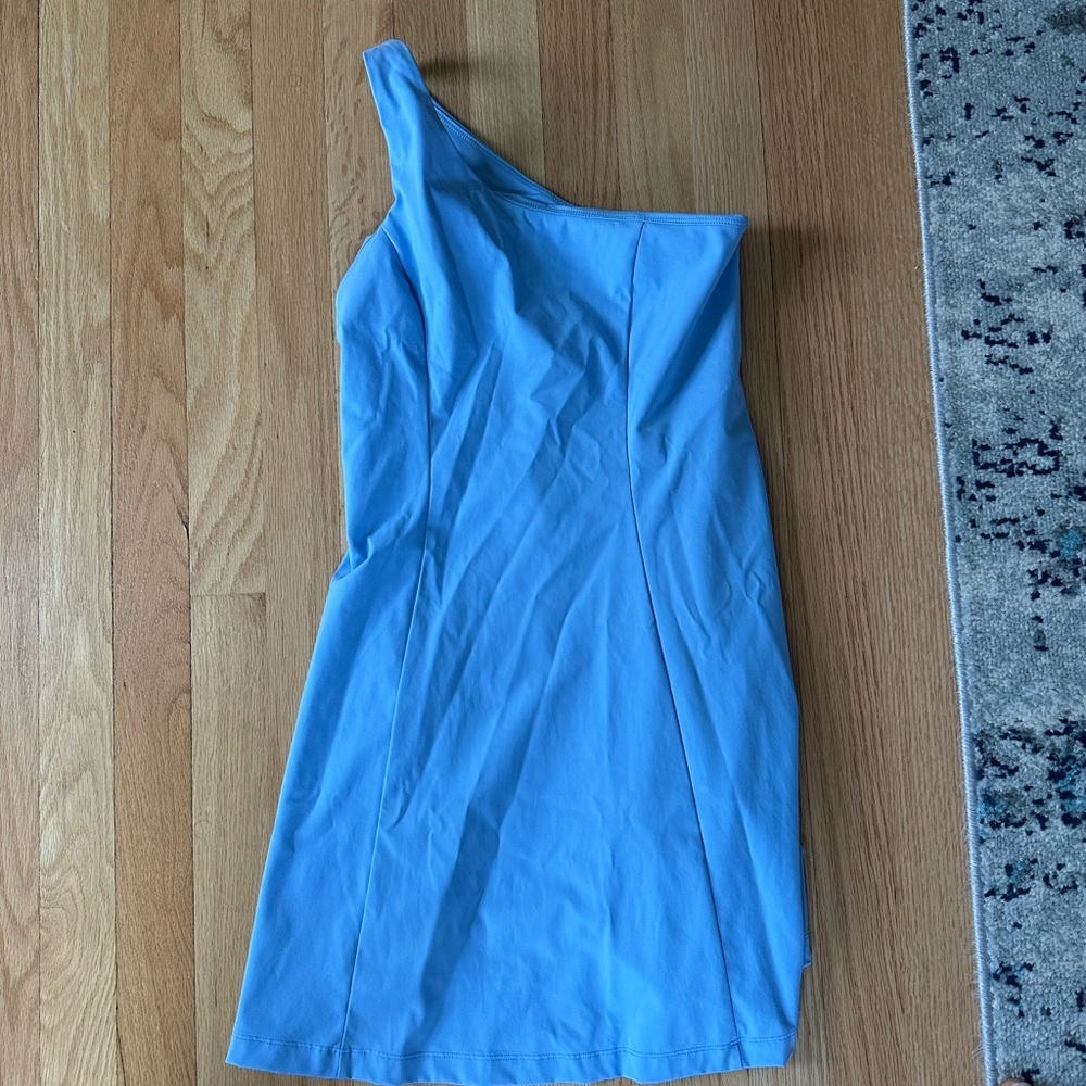 Outdoor Voices Blue Asymmetrical One-Shoulder Cocktail Dress